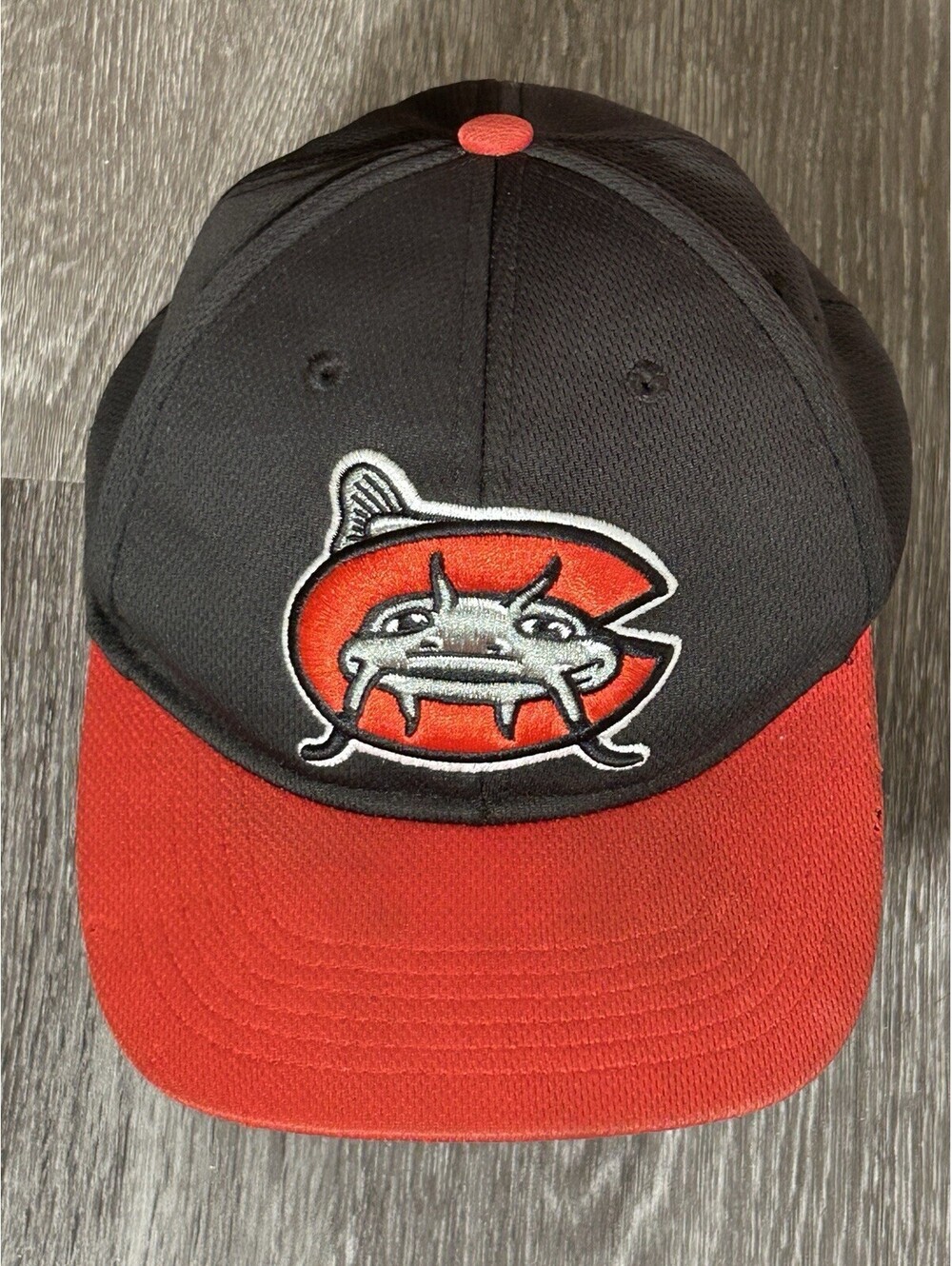 Carolina Mudcats Adjustable Hat Cap MiLB Baseball Black Red